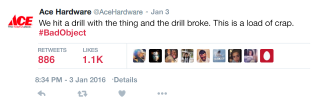 Illustration for article titled Social Media Meltdown: The Ace Hardware Twitter Account Spent All Of Yesterday Asking What Hammers Are